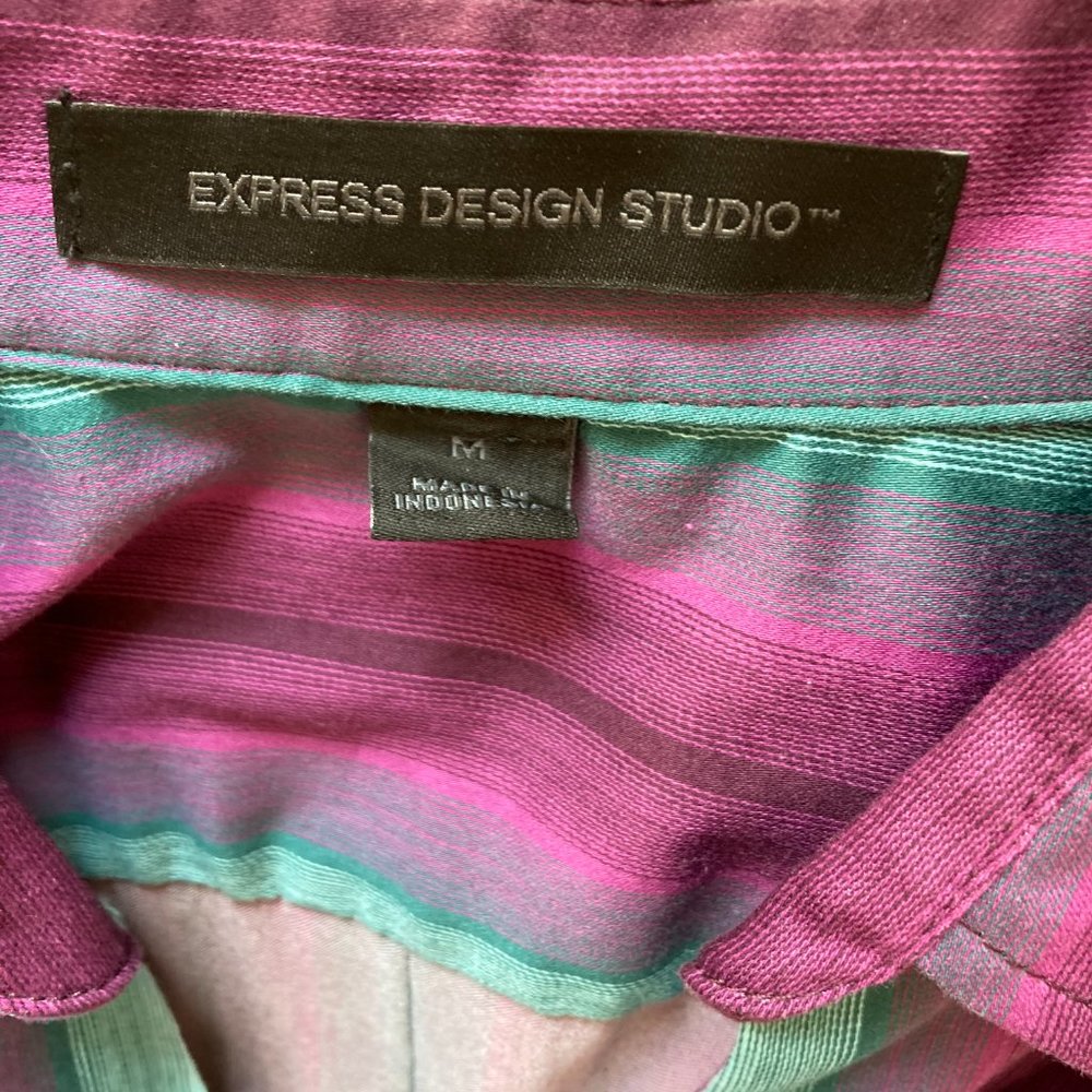 Express Design Studio Size M Striped Blouse - image 4
